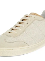 Cotton, Leather & Suede Low-Top Sneakers