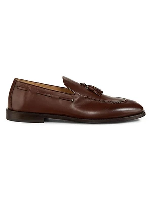 Tassel-Accented Leather Loafers