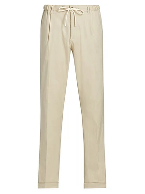 Diagonal Twill Linen-Cotton Pants