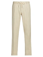 Diagonal Twill Linen-Cotton Pants
