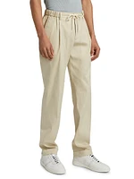 Diagonal Twill Linen-Cotton Pants