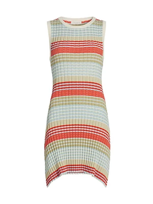 Cailin Stripe Rib-Knit Minidress