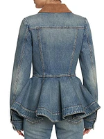 Denim Fit & Flare Zip-Up Jacket