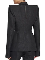 Prince Of Wales Wool-Mohair Double-Breasted Jacket