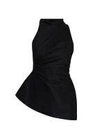 Asymmetric Stretch Twill Sleeveless Top