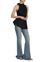 Asymmetric Stretch Twill Sleeveless Top