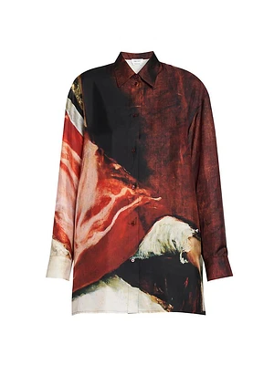 Velazquez Printed Silk Button-Front Shirt