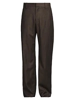 Chalk stripe Flat-Front Trousers