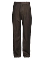 Chalk stripe Flat-Front Trousers