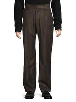 Chalk stripe Flat-Front Trousers