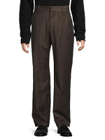 Chalk stripe Flat-Front Trousers