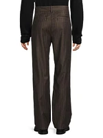 Chalk stripe Flat-Front Trousers