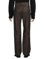 Chalk stripe Flat-Front Trousers