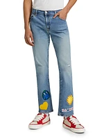 Universe Embroidered Flared Jeans