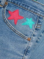 Universe Embroidered Flared Jeans