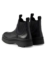 Leather and Stretch Fabric Chelsea Boots