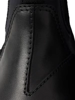 Leather and Stretch Fabric Chelsea Boots