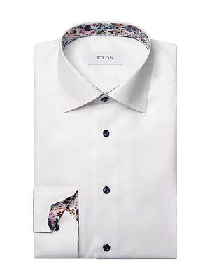 Contemporary-Fit Floral Twill Shirt