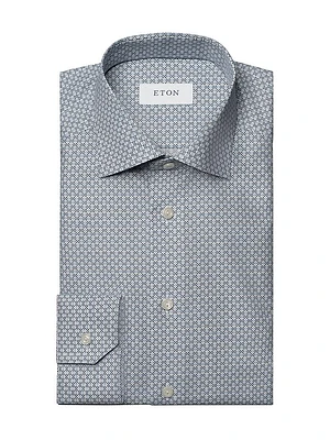 Contemporary-Fit Geometric Twill Shirt