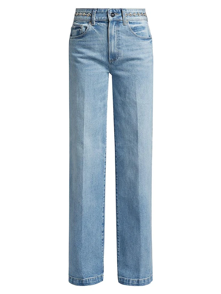 Sasha Embellished Straight-Leg Jeans