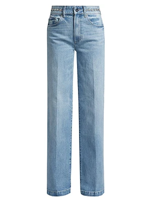 Sasha Embellished Straight-Leg Jeans