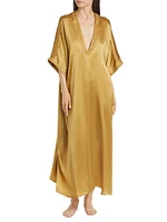 Key Essentials Embroidered Silk Maxi-Dress