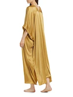 Key Essentials Embroidered Silk Maxi-Dress