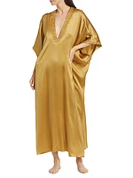 Key Essentials Embroidered Silk Maxi-Dress