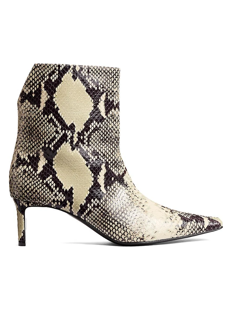 Ona 55MM Snake-Print Leather Ankle Boots