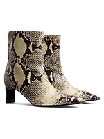 Ona 55MM Snake-Print Leather Ankle Boots