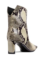 Ona 55MM Snake-Print Leather Ankle Boots