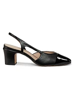 Metallic Cap-Toe Slingback Pumps