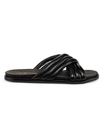 Crisscross Leather Slide Sandals
