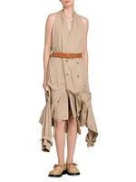 Reconstructed Halter Trench Dress