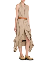 Reconstructed Halter Trench Dress