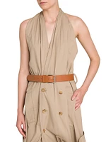 Reconstructed Halter Trench Dress