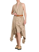 Reconstructed Halter Trench Dress