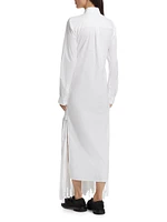 Cotton Poplin Fringe Shirtdress