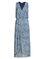 Yuka Floral Burnout Sleeveless Midi-Dress