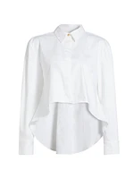 Kira Poplin High- Low Fly Away Shirt