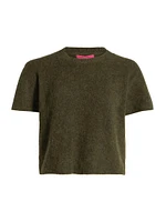 Cashmere Knit Short-Sleeve Sweater