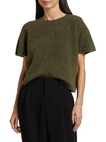 Cashmere Knit Short-Sleeve Sweater