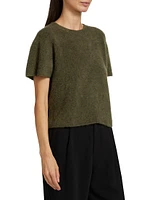 Cashmere Knit Short-Sleeve Sweater