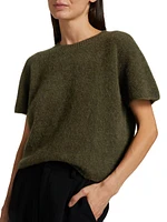 Cashmere Knit Short-Sleeve Sweater