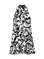 Elizabeth Sequined Floral Shift Minidress