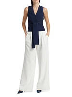 Hailey Pleated Wide-Leg Trousers