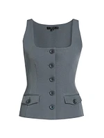 Georgia Button-Front Sleeveless Top