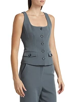 Georgia Button-Front Sleeveless Top