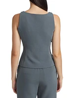 Georgia Button-Front Sleeveless Top