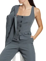 Georgia Button-Front Sleeveless Top